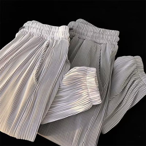 Pantalones Ice Silk Hombre - Pantalón Deportivo Casual Ligero con Cintura Ajustable