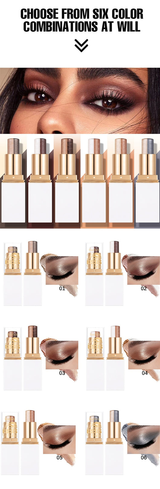 Paleta de Sombras Pearlescentes en Barra - 6 Colores - Image 18