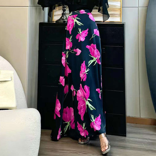 Conjunto Elegante Blusa Halter Hombros Descubiertos y Falda en Gasa - Image 7