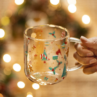 Vaso Navideño de Vidrio Grande con Asa para Desayuno - Image 11