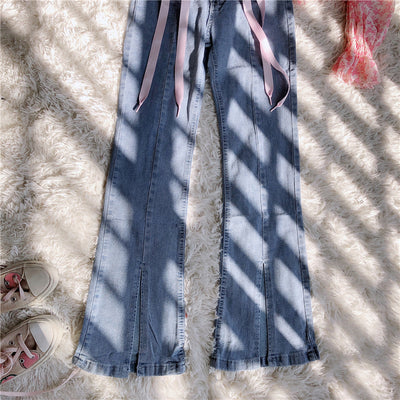 Jeans Talle Alto Ajustado con Cordones de Moda para Mujer - Image 7