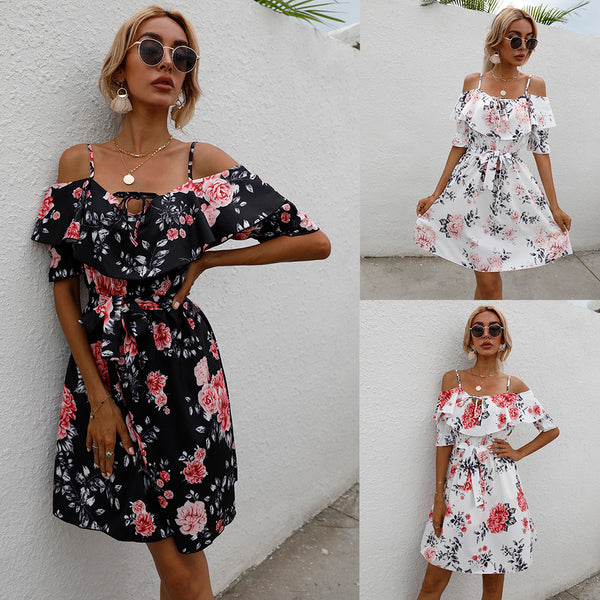 Vestido de Tirante Único con Estampado