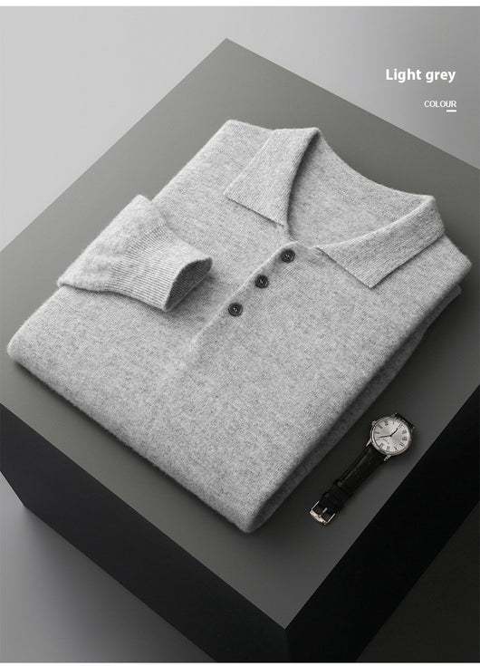 Suéter Polo de Lana para Hombre - Comodidad Casual Premium - Image 30