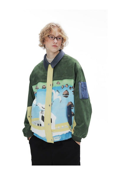 Chaqueta de Gamuza Estilo Retro Patchwork para Hombre - Image 13
