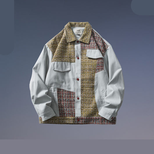 Chaqueta Suelta de Contraste para Hombre - Estilo Retro Universitario - Image 2