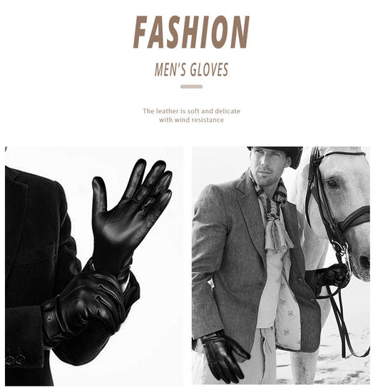 Guantes de Invierno en Piel de Oveja Forrados en Polar, Resistentes al Viento - Image 12