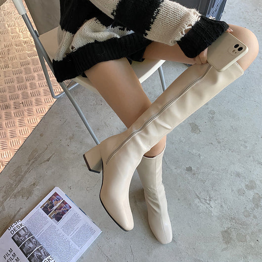 Botas Altas Knight de Tacón Grueso para Mujer - Image 2