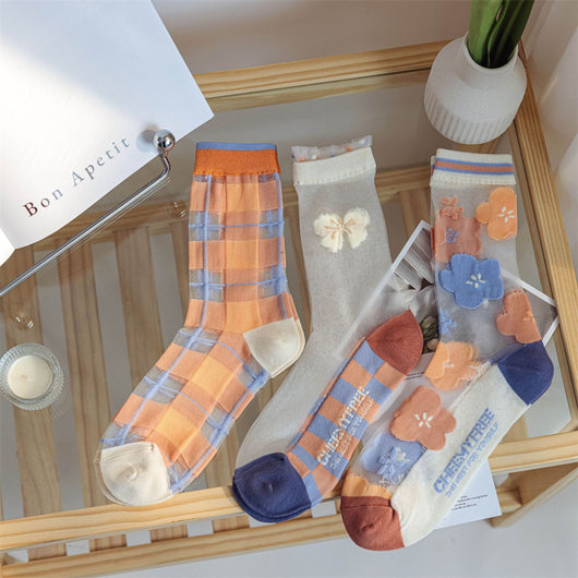 Calcetines de Seda para Mujer Tulip Fairy - Cristal Transparente y Elegante - Image 8