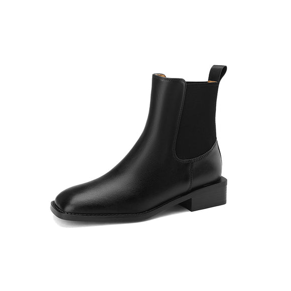 Botas Vintage de Punta Cuadrada Estilo Británico