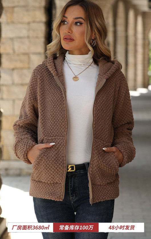 Chaqueta Hoodie Acolchada Suelta con Bolsillos y Cierre para Otoño e Invierno - Image 11