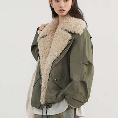 Chaqueta Retro con Cuello de Piel para Mujer - Image 4