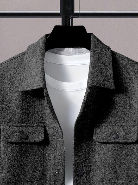Abrigo Elegante para Hombre con Botones y Bolsillos de Solapa - Image 20