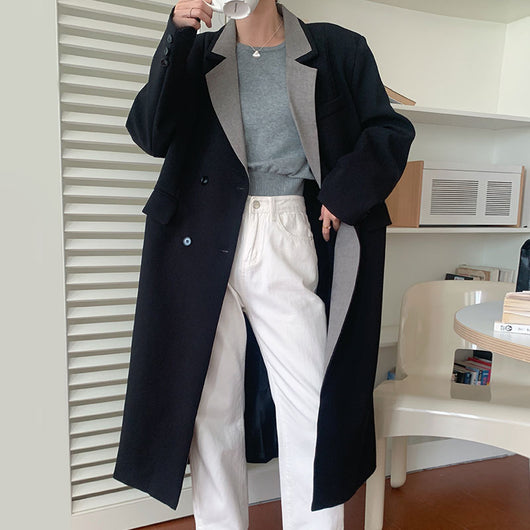 Blazer de Doble Botonadura con Solapa Contrastada - Image 7