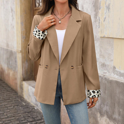 Blazer Leopardo con Costuras Decorativas para Mujer - Image 3