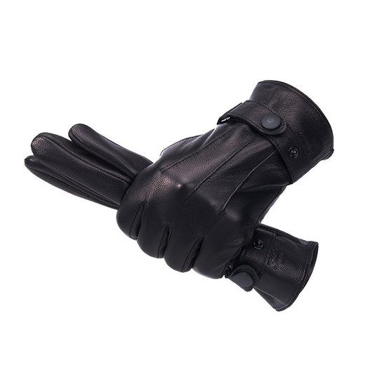 Guantes de Motocicleta Impermeables de Piel Gamuza con Forro Polar - Image 5