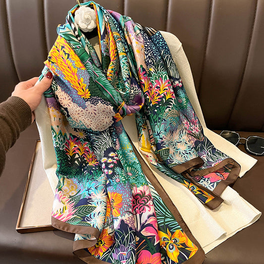 Pañuelo de Seda Estampado Vintage para Mujer - Image 2