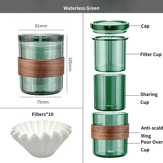 Cafetera Pour Over 3 en 1 Premium con Filtración Avanzada y Diseño Anidable - Image 8