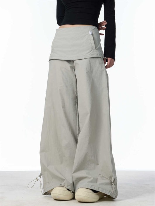 Pantalón Ancho Tipo Overol con Efecto Dos Piezas y Detalle Bandage - Image 14