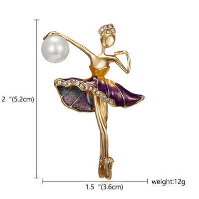Broche Bailarina con Perlas y Cristales - Accesorio Deportivo para Mujeres - Image 14