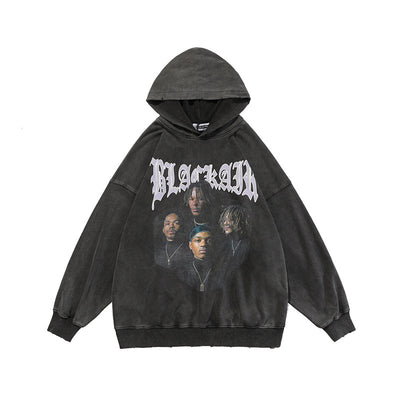 Sudadera Vintage Estampado Rap Lavada para Otoño Invierno - Image 2