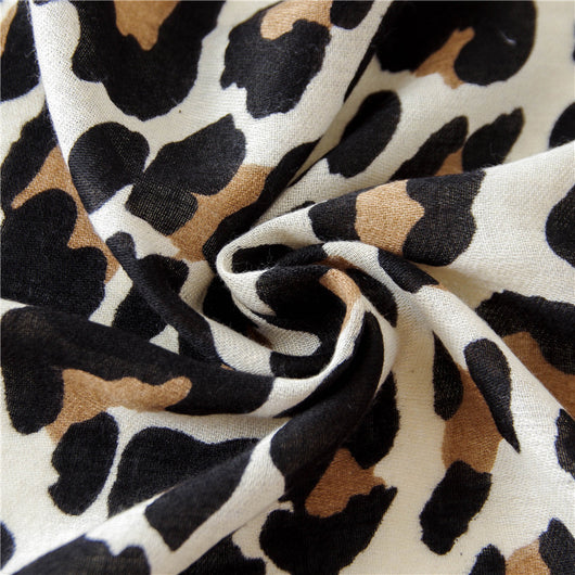 Pañuelo Dual Estampado Leopardo en Algodón, Lino y Seda - Image 10