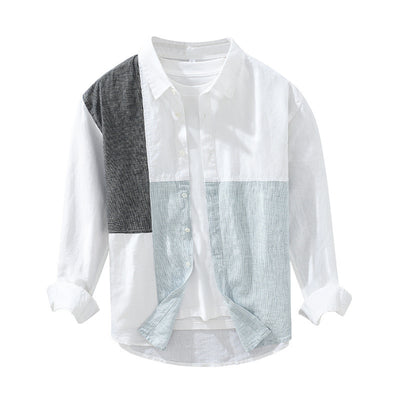 Camisa Manga Larga con Contraste de Colores para Hombre - Image 5