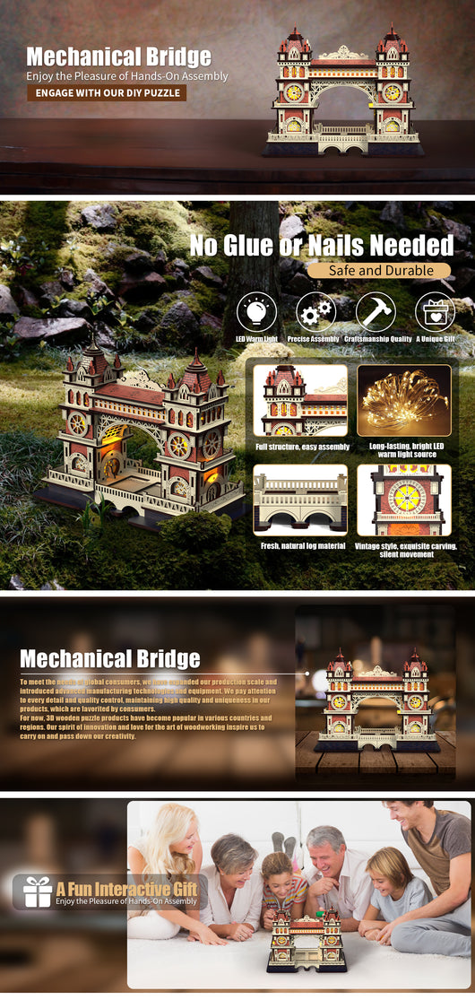 Puente de Cadena Mecánica - Puzzle 3D Desafiante - Image 12