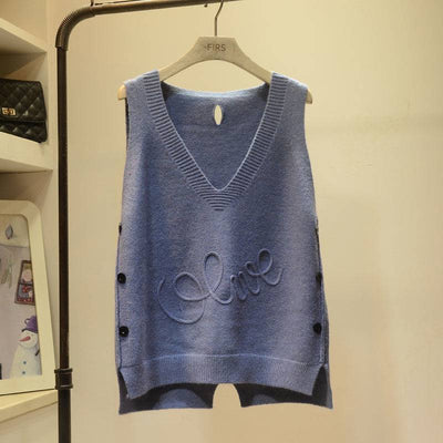 Chaleco de Punto Suelto para Mujer Talla Grande con Botones - Image 4