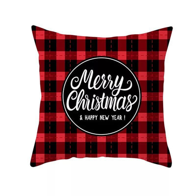 Funda de Almohada Navideña Cuadros Rojo Clásico - Image 9