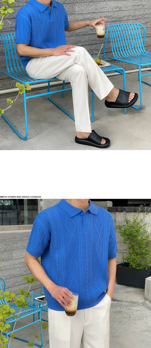 Suéter T-Shirt Hombre Cuello Solapa Verano Oversize - Image 10