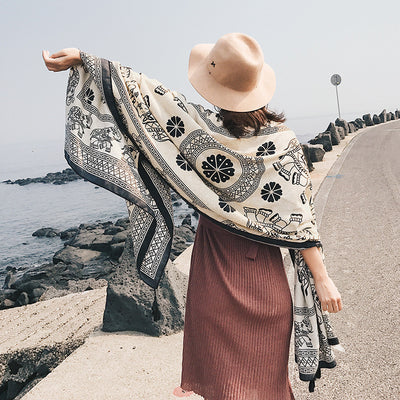 Pareo Bohemio Oversized con Protección Solar - Estilo Étnico - Image 4