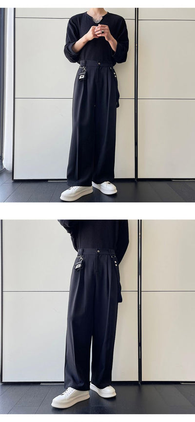 Pantalones Casuales Holgados para Hombre con Pierna Ancha y Caída Larga - Image 9