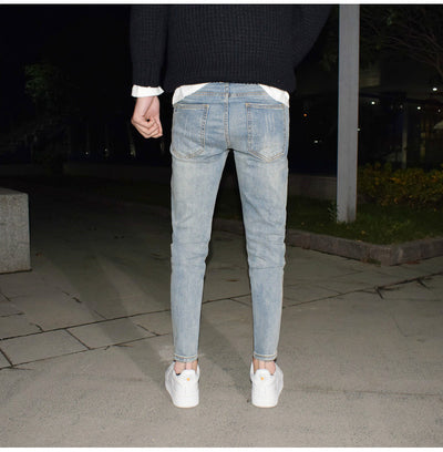 Jeans Vintage Azul Claro Desgastado con Stretch - Image 16