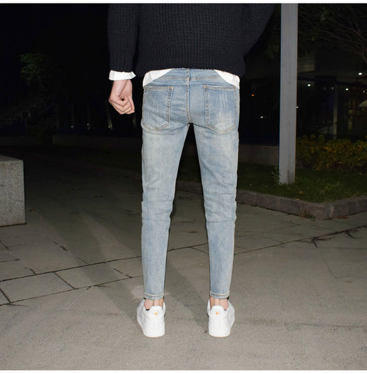 Jeans Vintage Azul Claro Desgastado con Stretch - Image 16