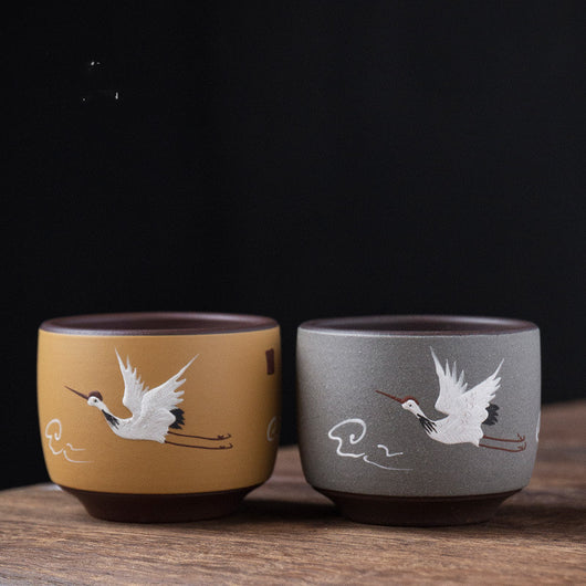 Taza de Té Cerámica Arcilla Púrpura Estilo Retro Chino Pintada a Mano - Image 5