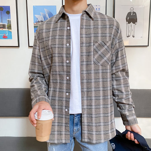 Camisa de Manga Larga Estilo Coreano para Hombre - Diseño Trendy Otoño - Image 7
