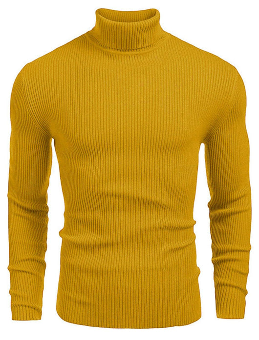 Suéter Cuello Alto Ajustado de Manga Larga para Hombre - Image 17