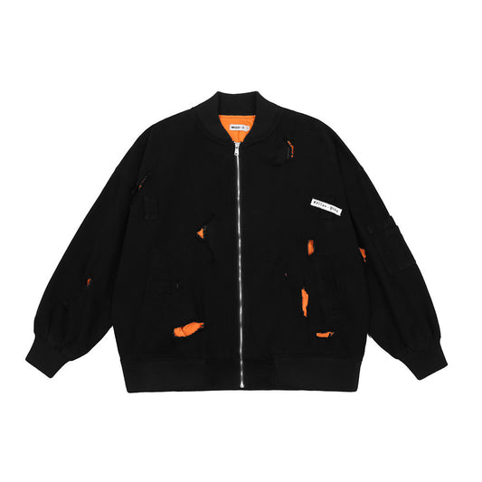 Cardigan Beisbolero con Cierre de Cremallera y Cuello de Pie