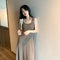 Chaleco Vestido Tejido Negro con Tirantes y Ajuste Slim para Mujer