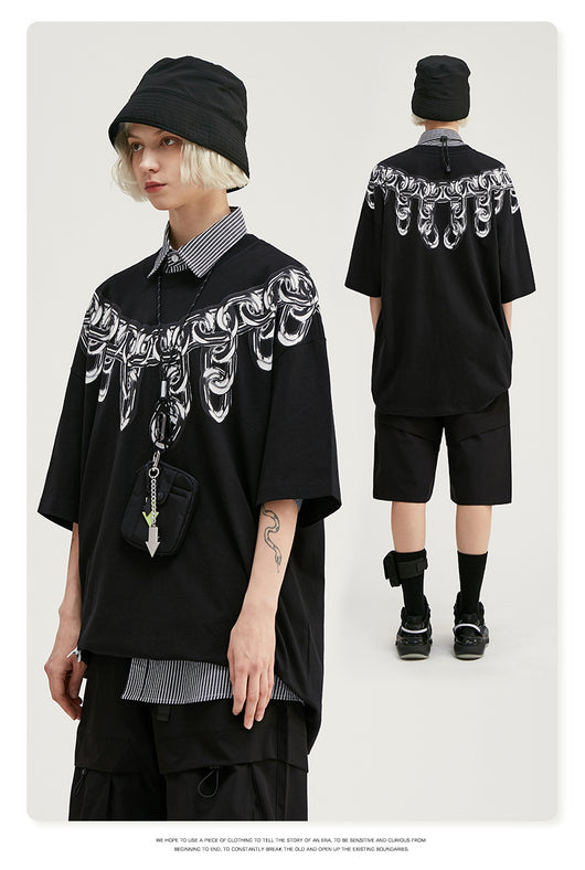 Playera Hombre Manga Corta Cadena Metálica Negra Personalizada - Image 12