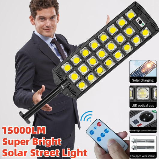 Luminaria Solar LED de Tres Filas con Sensor de Movimiento para Exteriores
