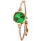 Reloj Pulsera Cuarzo para Mujer Diseño Malla Oro Rosado Verde Tendencia