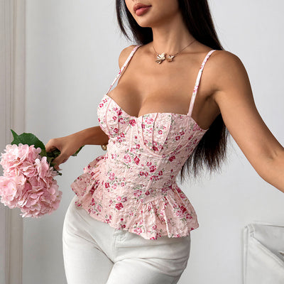 Blusa Asimétrica Floral con Volantes - Image 2