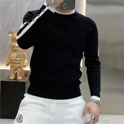 Suéter de Cuello Redondo a Rayas - Pullover Versátil para Hombre Joven - Image 15