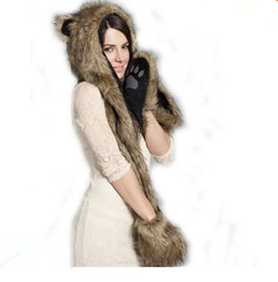 Gorro Invierno Mujer con Bufanda de Piel - Conjunto Abrigado - Image 2