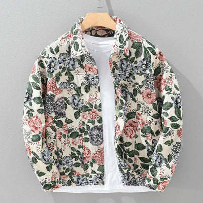 Chaqueta Floral Retro para Hombre - Estilo Vintage Trendy