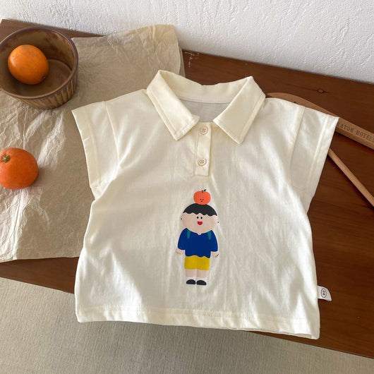 Playera Infantil Estilo Oeste con Rayas y Manga Corta - Image 7