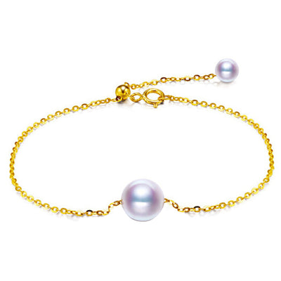 Pulsera de Perla Akoya Japonesa en Oro 18K Ajustable - Blanco Rosado Natural - Image 10