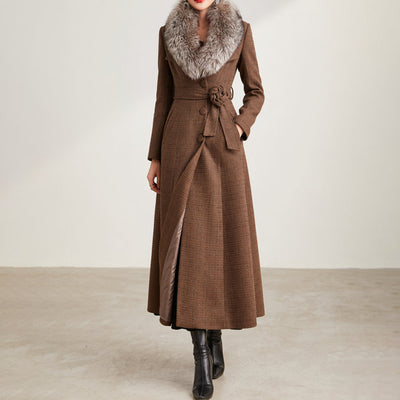 Abrigo Tweed Slim Fit con Doble Cuello para Mujer - Image 8