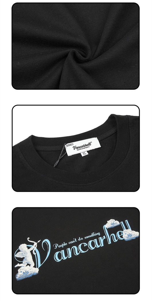 Playera Vintage Ángel con Estampado de Letras para Hombre - Image 8